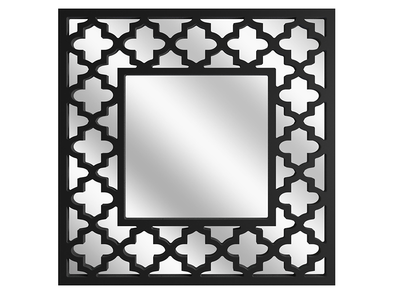 Lustro ścienne Ornament Sarah 50x50 cm czarne