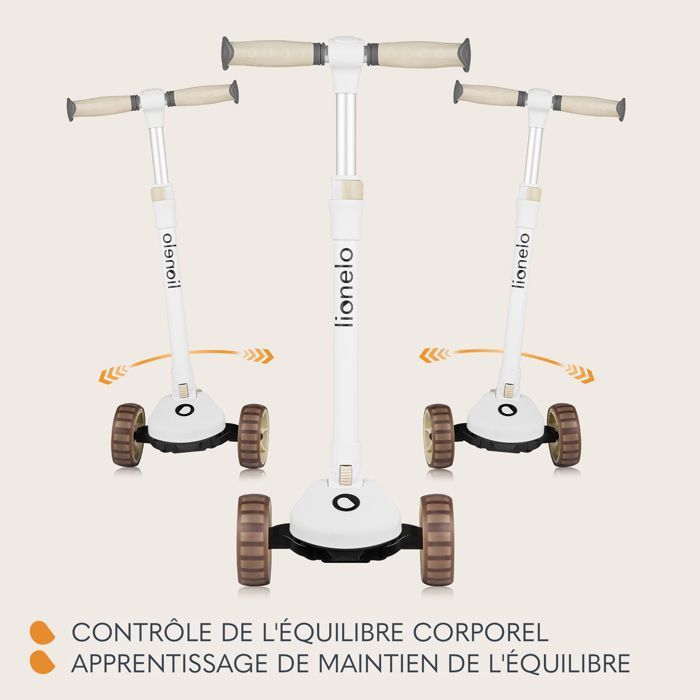 LIONELO Franky Children's Balance Bike - Large Light-Up Wheels - Foldable - Accessory Basket