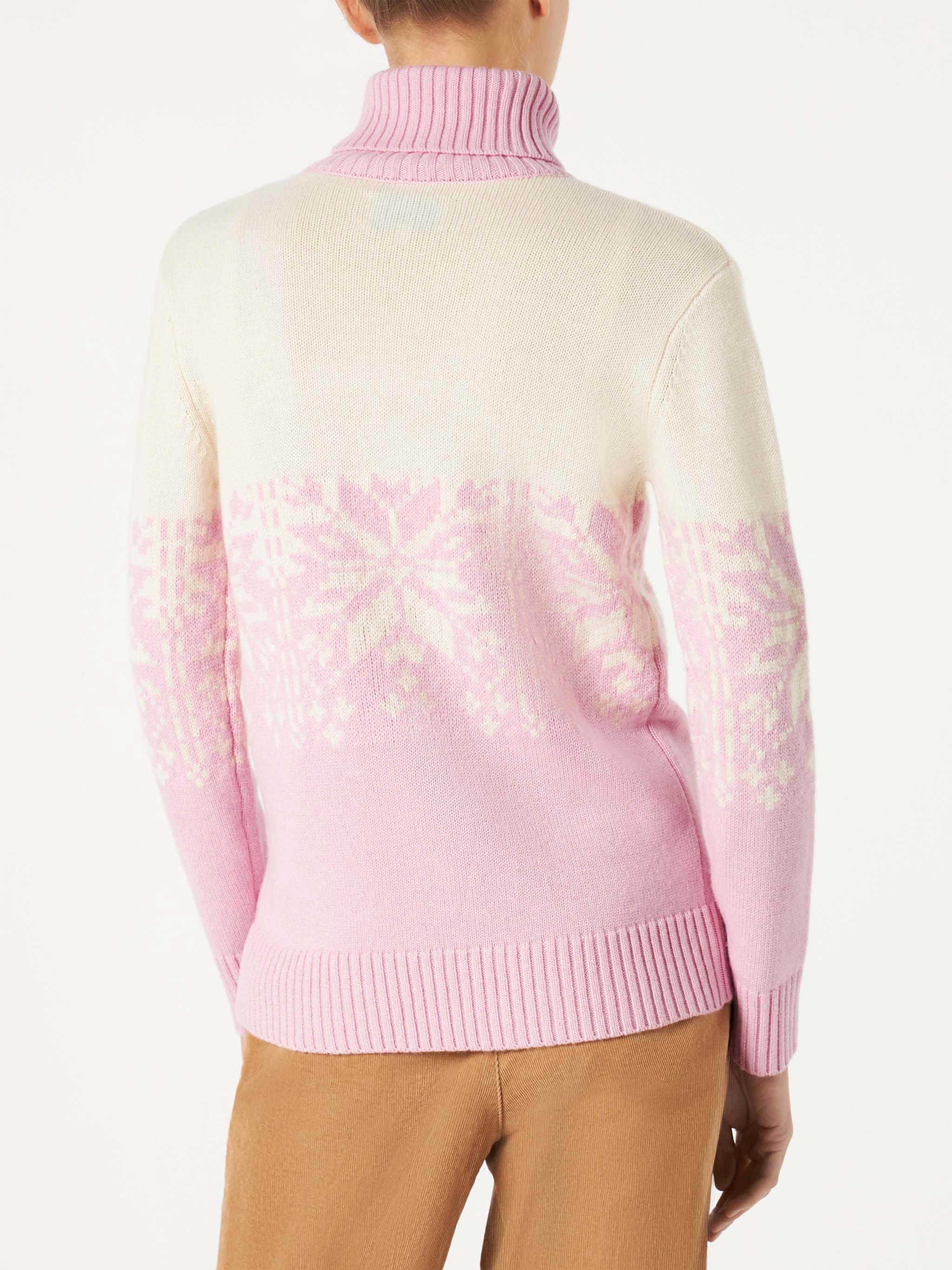 Jersey de cuello alto jacquard para mujer Cortina