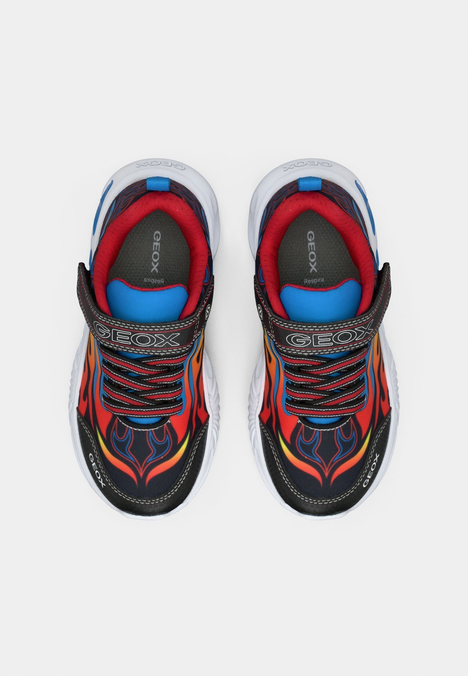 Geox LIGHT UP ASSISTER BOY - Scarpe da ginnastica - nero/cielo