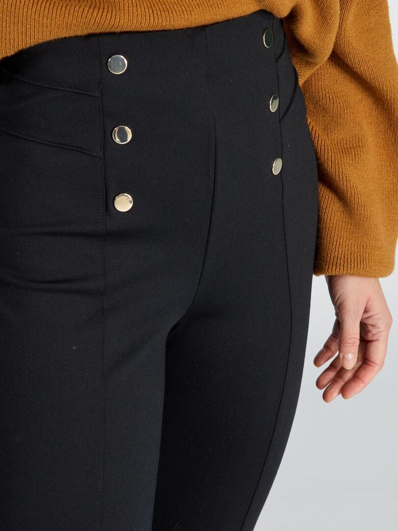 Milano gebreide lange legging - zwart