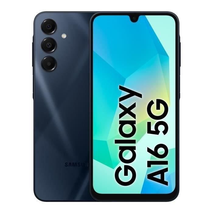 Smartphone Samsung Galaxy A16 5G de 128 GB, color azul medianoche.