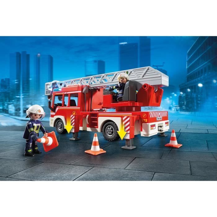 Véhicule - Playmobil - 9463 - Camion de pompiers - Échelle pivotante - Lumières et sirène