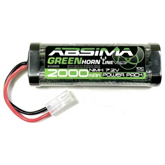 Batteria NiMH da 7,2 V 2000 mAh - ABSIMA - Custodia morbida Tamiya - Ideale per principianti - Plug and Play - Unisex