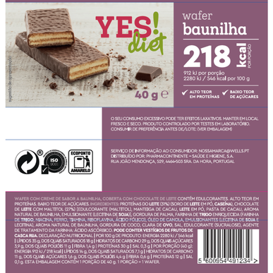 YES!dieet Vaniljavohveli 40 g 40 g