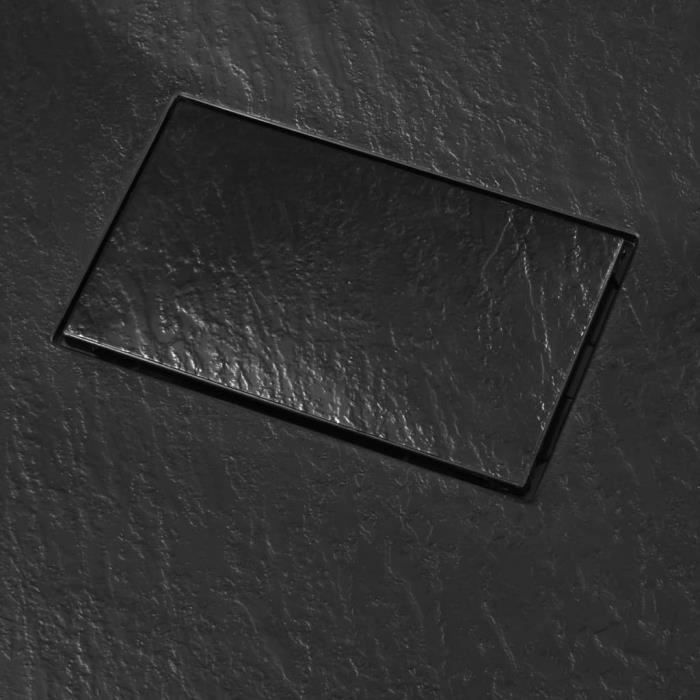Shower tray - OVONNI - Black - 100 x 80 cm - Wear-resistant - Non-slip