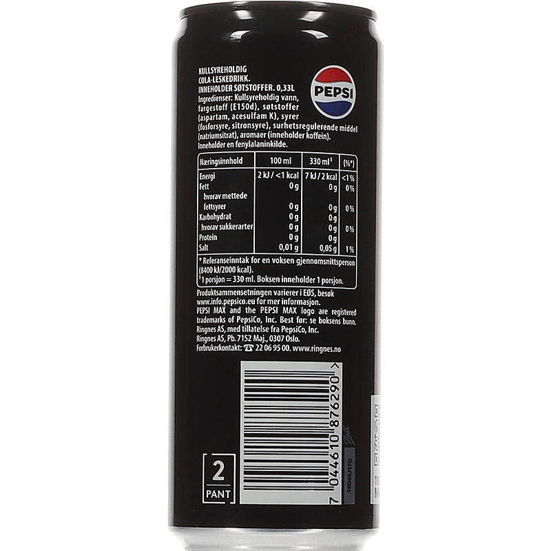 Pepsi Max 0,33 l Dose elegant