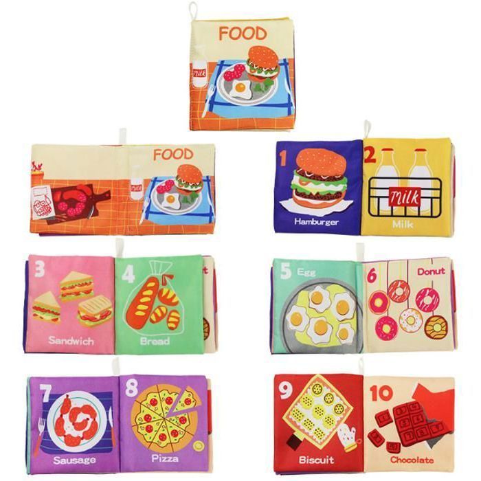 Set van 6 stoffen boekjes, zachte babyboekjes voor de vroege ontwikkeling (0-3-6 maanden), babyboekje als cadeau voor pasgeborenen