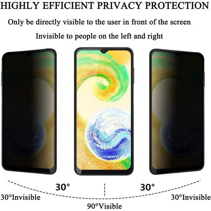 3 protectores de pantalla de vidrio templado anti-espía para Samsung Galaxy A15 5G/4G