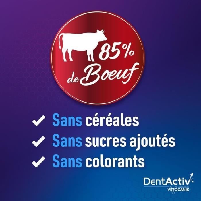 DentActiv - 10 barritas - VETOCANIS - Higiene bucal de res para gatos