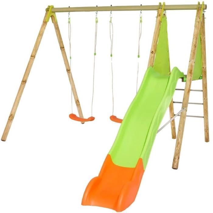 TRIGANO Techwood ARROBA Wooden Play Area with Metal Beam 2.30m - 4 Children