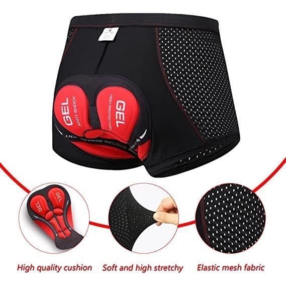 Men's 3D Gel Padded Cycling Shorts - Black - Breathable and Quick-Drying