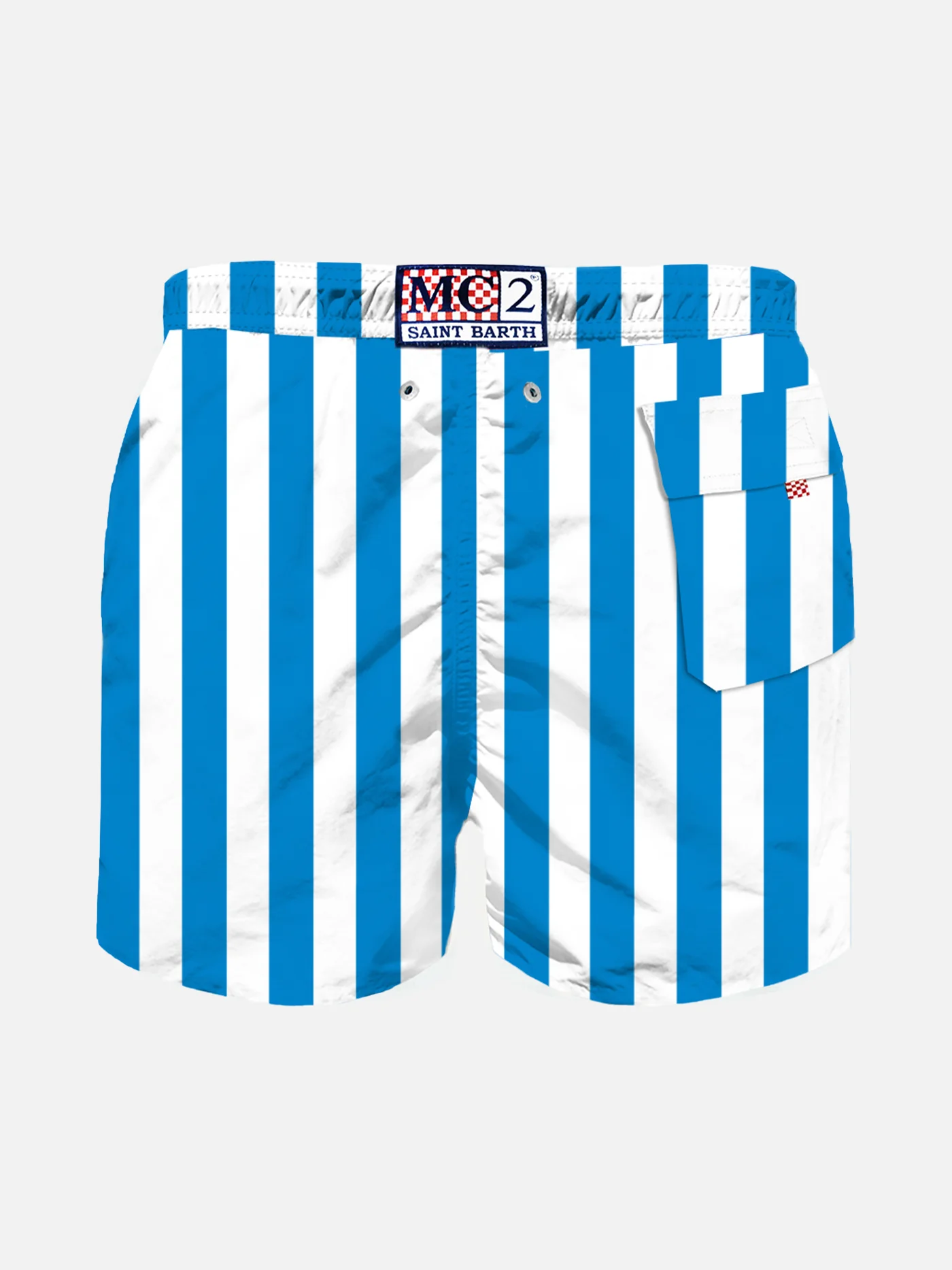 Maillot de bain rayé blanc et bleu pour garçon