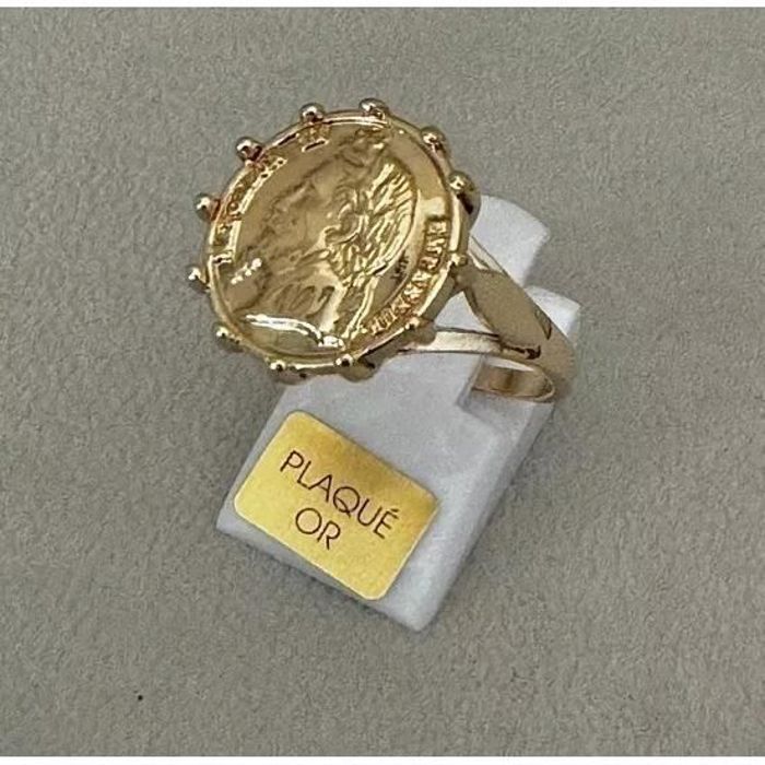 Anillo con moneda Luis de Oro, chapado en oro de 3 micras, con sello de autenticidad - Bijouxia - Anillo - Chapado en oro - Acabado en oro - Unisex
