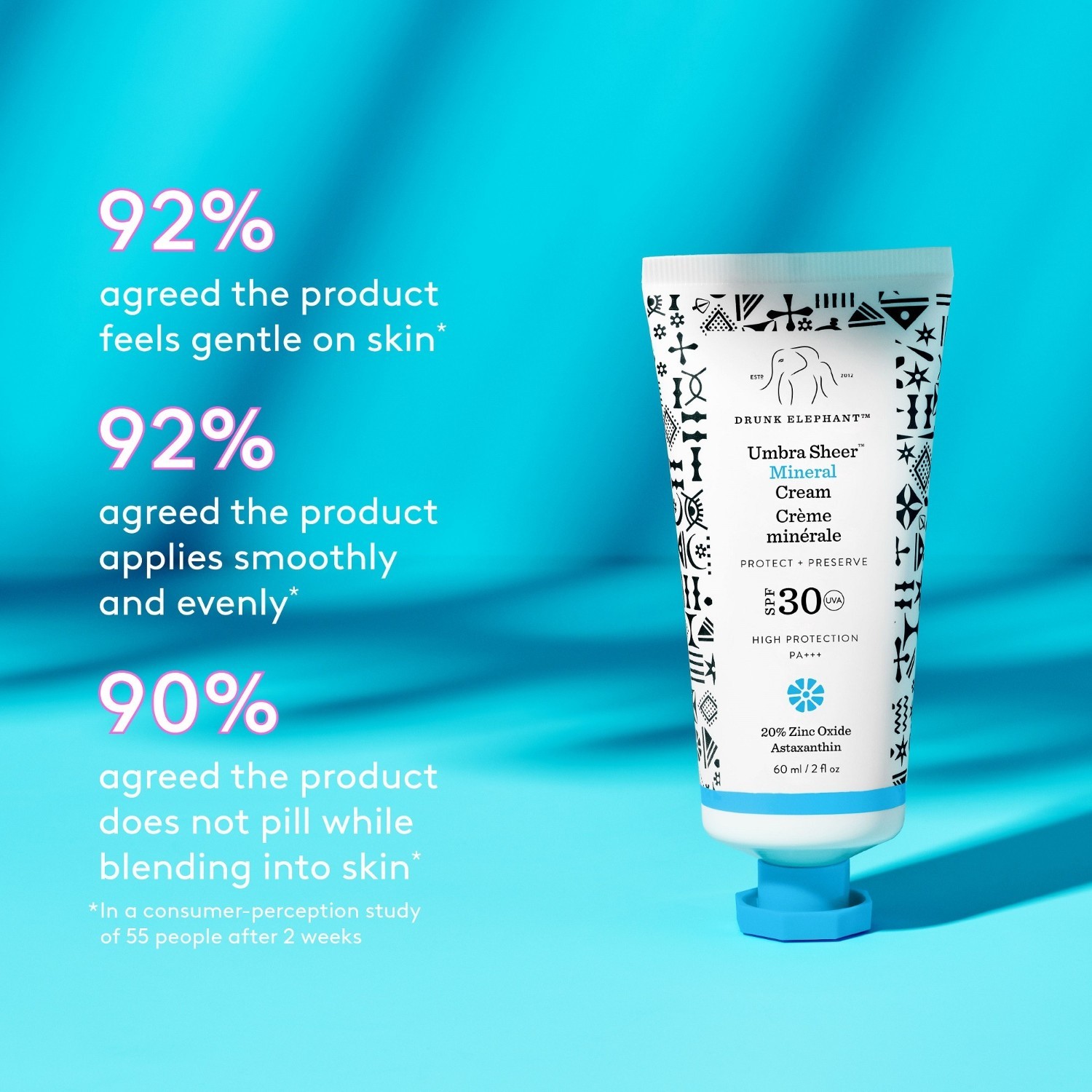 Drunk Elephant saules aizsargkrēms Umbra Sheer™ minerālkrēms SPF 30/PA+++ - 60 ml