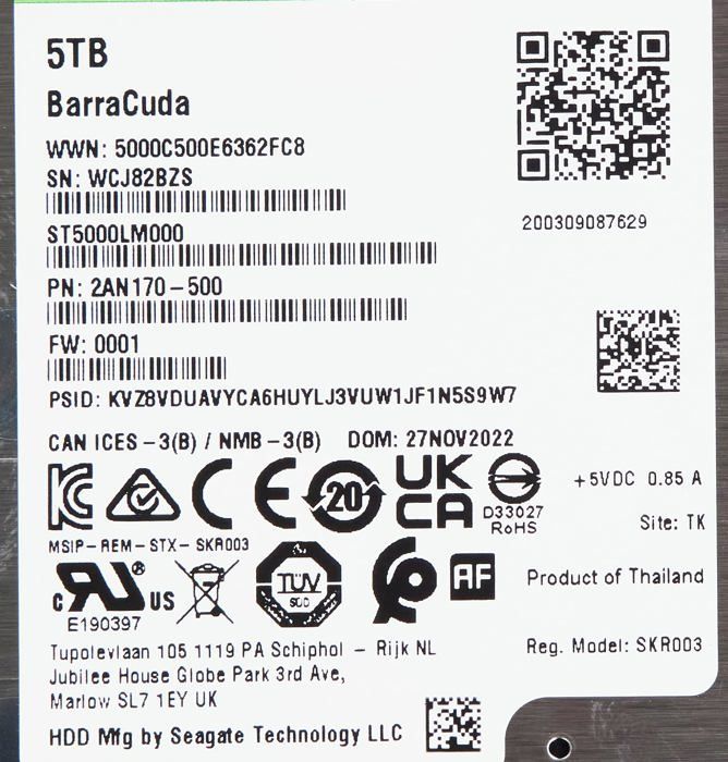 Disque dur interne - Seagate - ST5000LM000 - 5 To - 2.5'' - SATA 6Gb/s