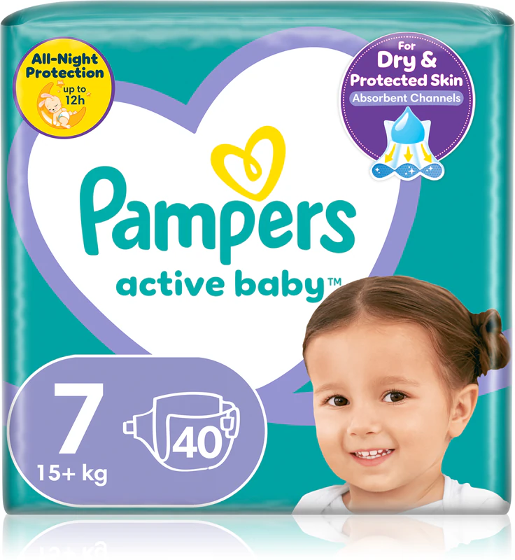 Fraldas descartáveis Pampers Active Baby tamanho 7