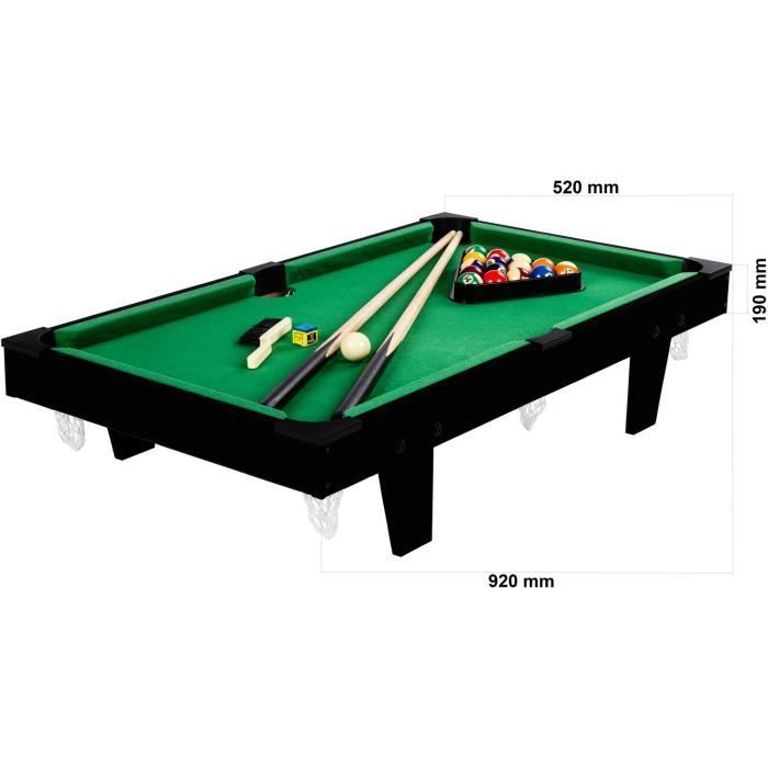 Mini table de billard - MAXSTO - 92x52x19cm - Bois clair - Accessoires inclus