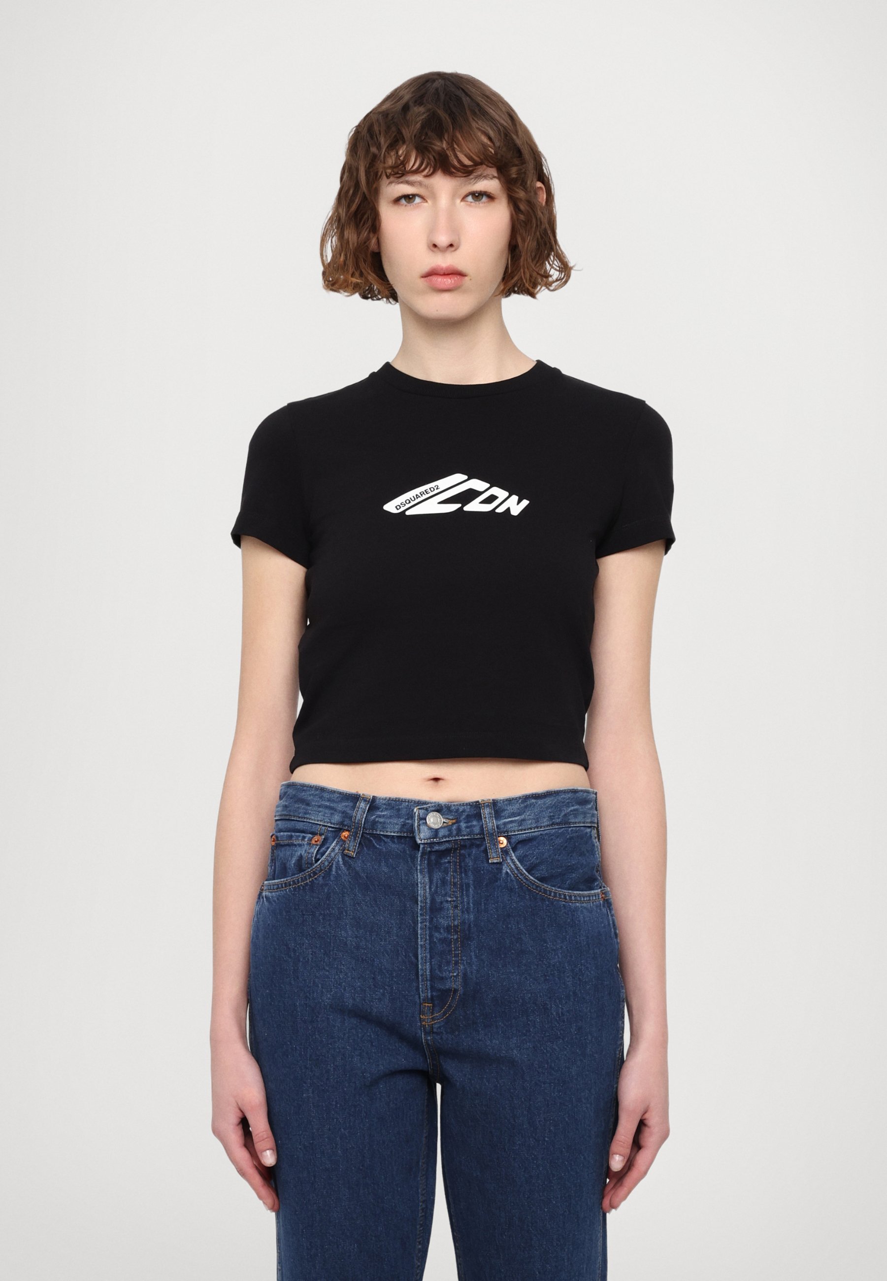 DSQUARED2 ICON MINI FIT TEE - Triko s potiskem - black
