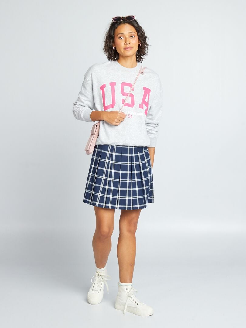 Geplooide rok - BLAUW