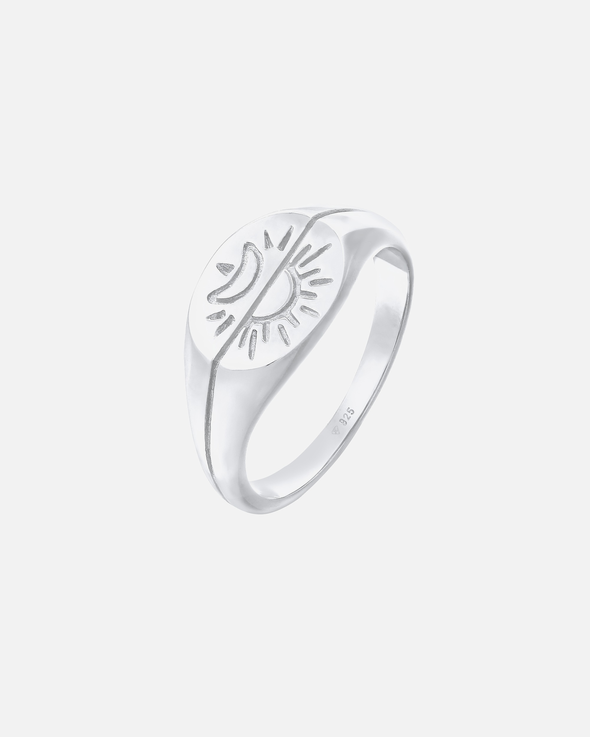 Elli Bague Signet Femme Soleil Lune Astro Boho Trend Blogger en argent sterling 925 plaqué or