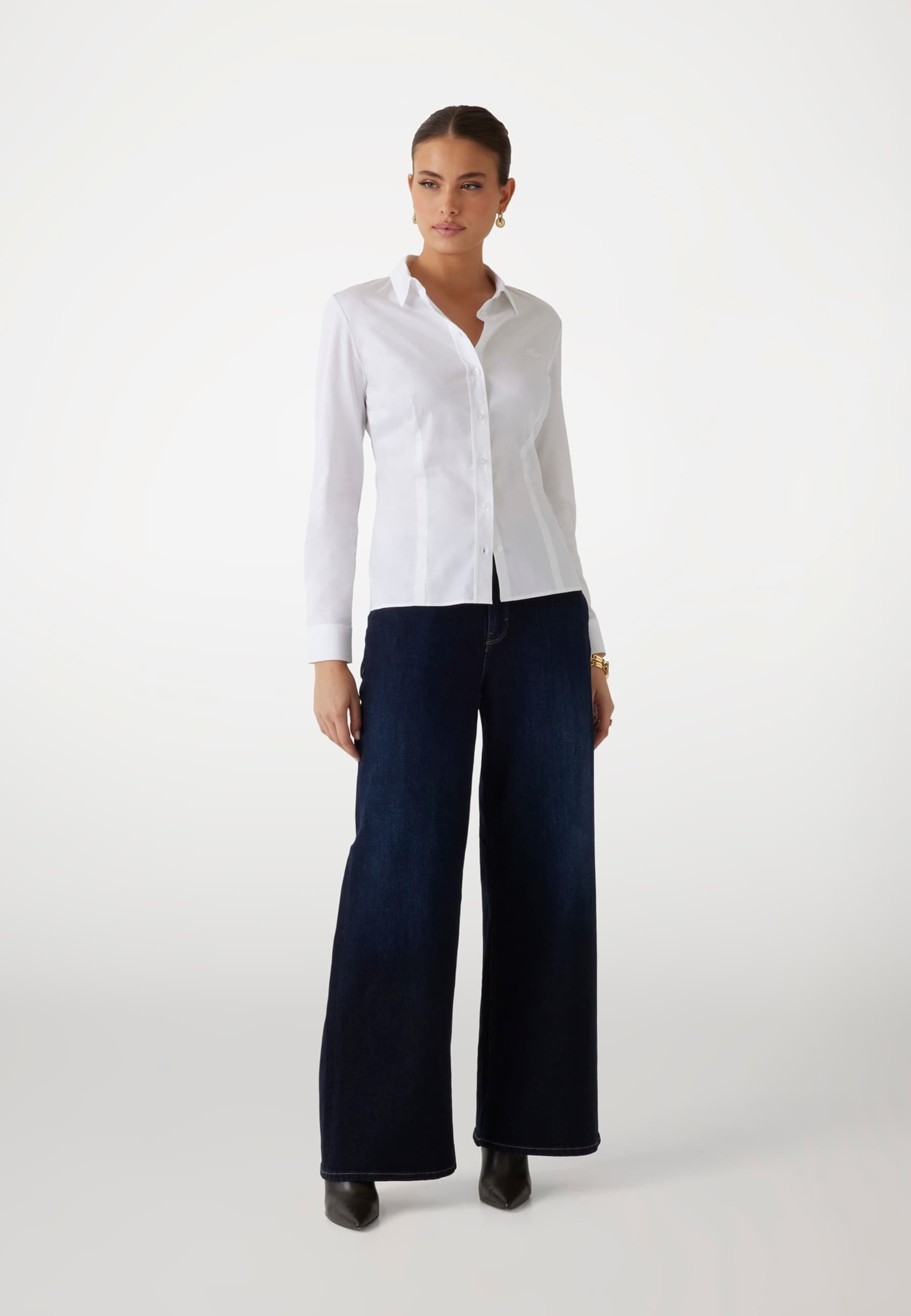 Guess KLASSISCHES SLIM FIT - Button-down blouse - white
