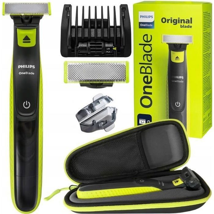 Afeitadora eléctrica para hombre - Philips - OneBlade QP2721/20 - Recortadora de barba resistente al agua con estuche incluido