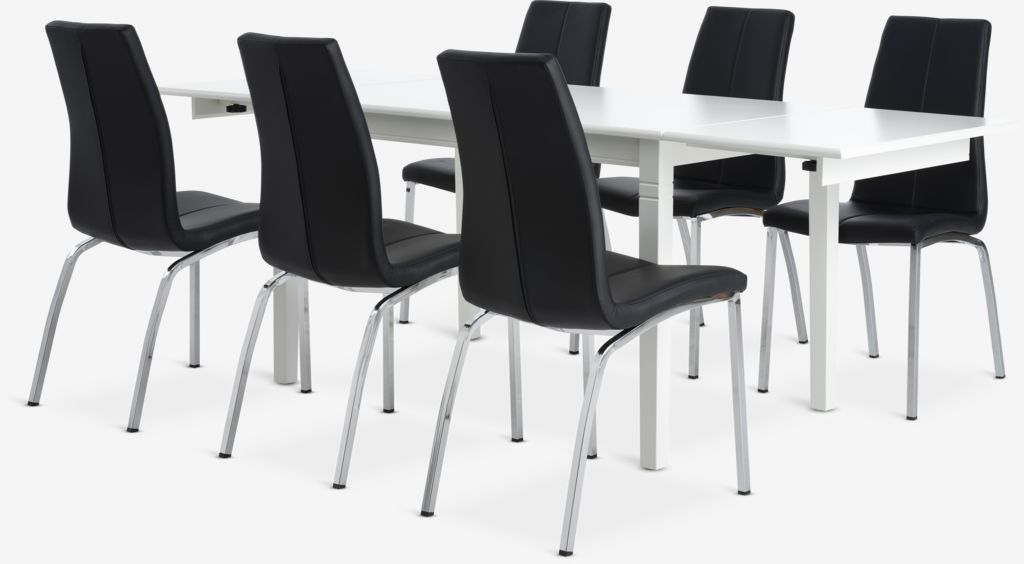 KIRKEBY HAVNDAL KIRKEBY L130/220 stol bijela 4 HAVNDAL stolica crna
