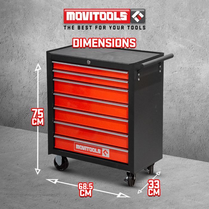Carro de taller metálico de 7 cajones - Movitools