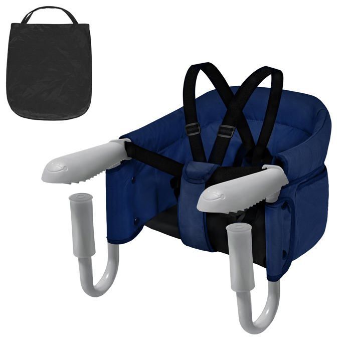 Mesa plegable para bebé YUENFONG con abrazaderas antideslizantes y cinturón de seguridad - Azul