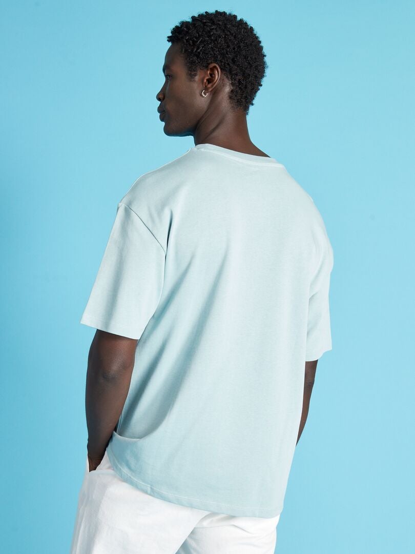 Effen jersey T-shirt - BLAUW