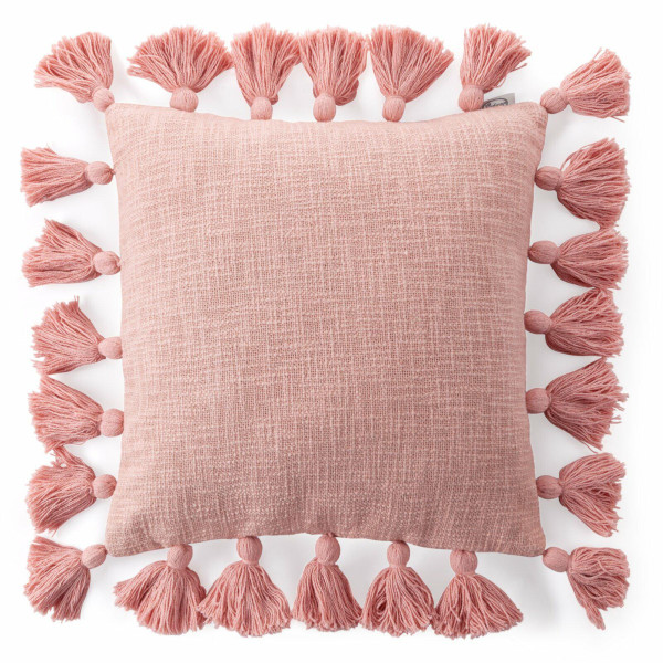 Poszewka dekoracyjna ASTI 45x45 cm boho frędzle róż chwosty