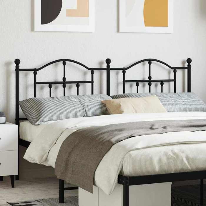Cabecero de repuesto vidaXL, metal negro, 160 cm, cabecero para cama doble, cabecero negro, cabecero de metal 353474
