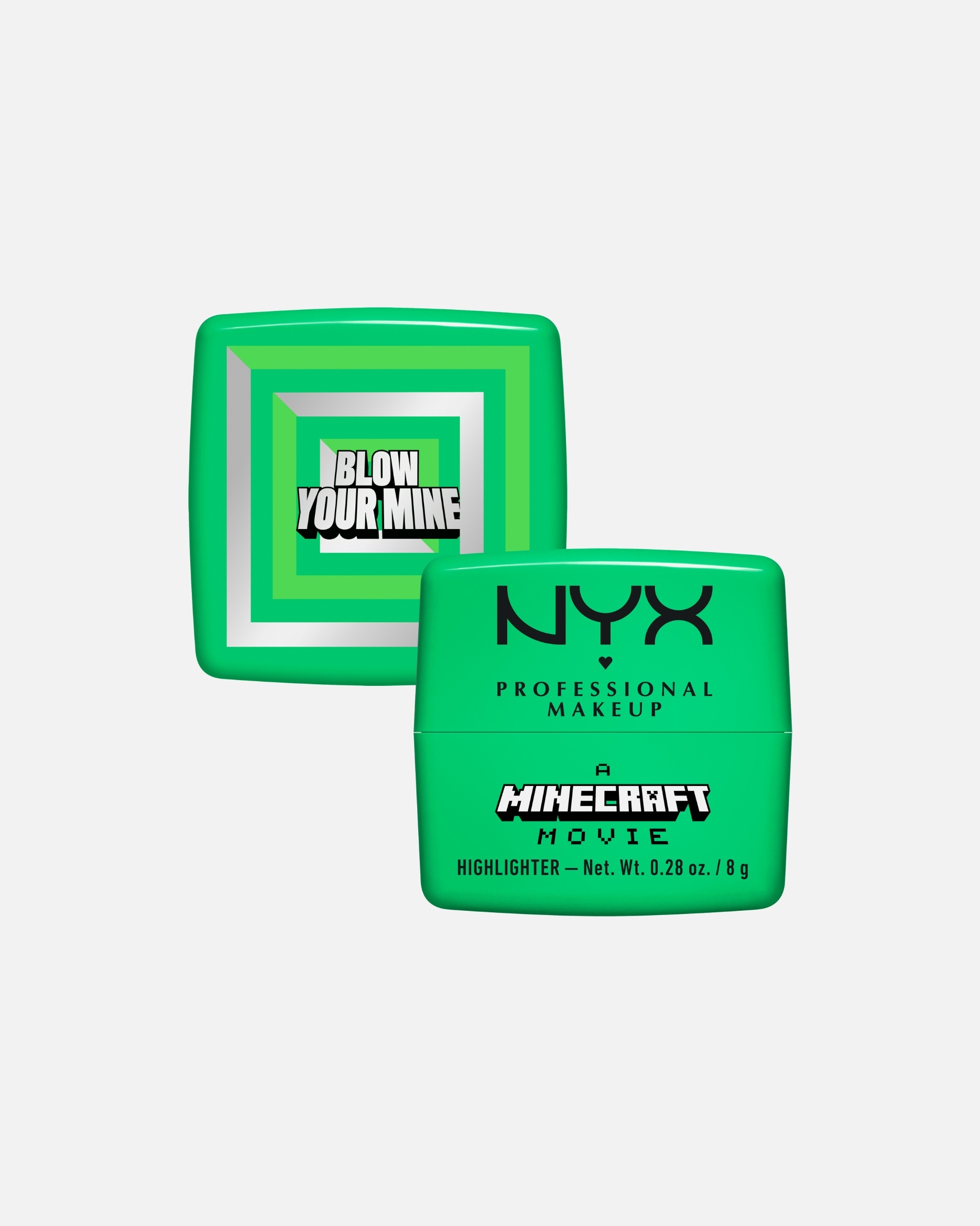 NYX Professional Makeup Highlighter Minecraft kolekcija – reti sastopami izgaismotāju balzami no filmas Minecraft – 1 gab.