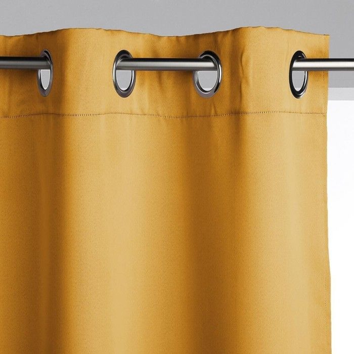 Cortina opaca color amarillo mostaza de 140x260 cm - Atmosphere Interior Designer