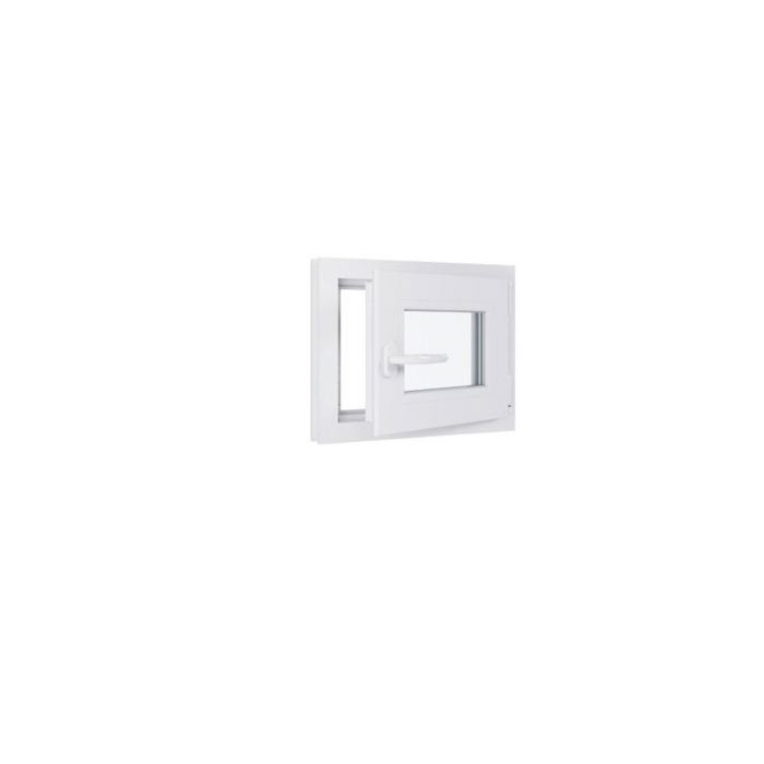 Ventana de PVC - Ancho x Alto 500 x 400 mm - Triple acristalamiento - Color blanco - Manilla izquierda