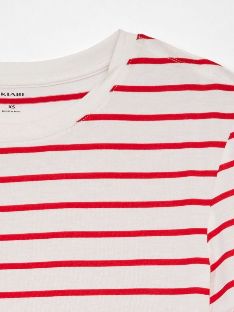 Gestreept T-shirt - So Easy - ROOD