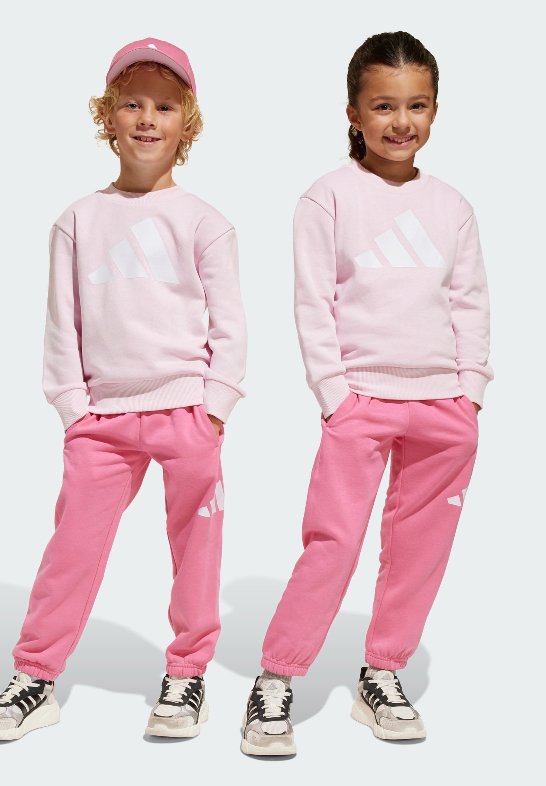 adidas Performance ESSENTIALS KIDS - Tepláková súprava - číra ružová biela
