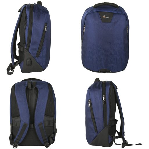 Airel vízálló laptop hátizsák USB-vel és töltővel. Méretek: 41x35x15 cm / 15,6 hüvelyk
