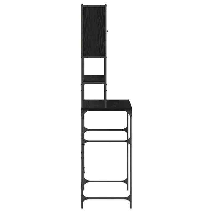 (Promotion octo)Meuble pour machine à laver/buanderie//salle de bain - design simple - Chêne noir 68 x 48,5 x 194 cm fg406635