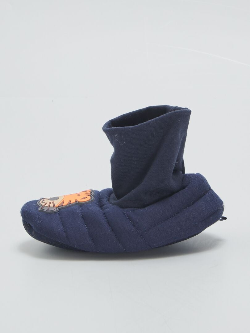 Botas de cano curto com estampa de zebra - AZUL