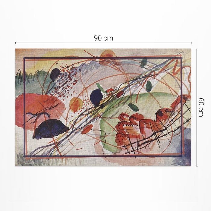 Tapis Vinyle Design Moderne Élégance et Style pour Salon et Chambre - Aquarelle colorée de Vassily Kandinsky - 60x90 cm