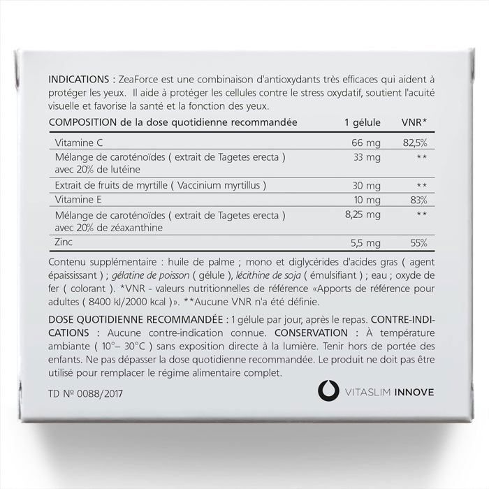ZeaForce – Flüssige Formel für perfekt gesunde Augen für vollständige Absorption und schnelle Wirkung 1 Kapsel pro Tag - 30 Kapseln
