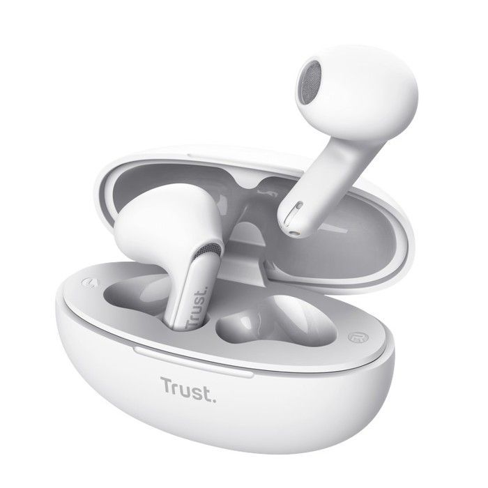 Auriculares Bluetooth Trust Yavi - Intraurales - 23 horas de autonomía - Reducción de ruido ENC - Blancos