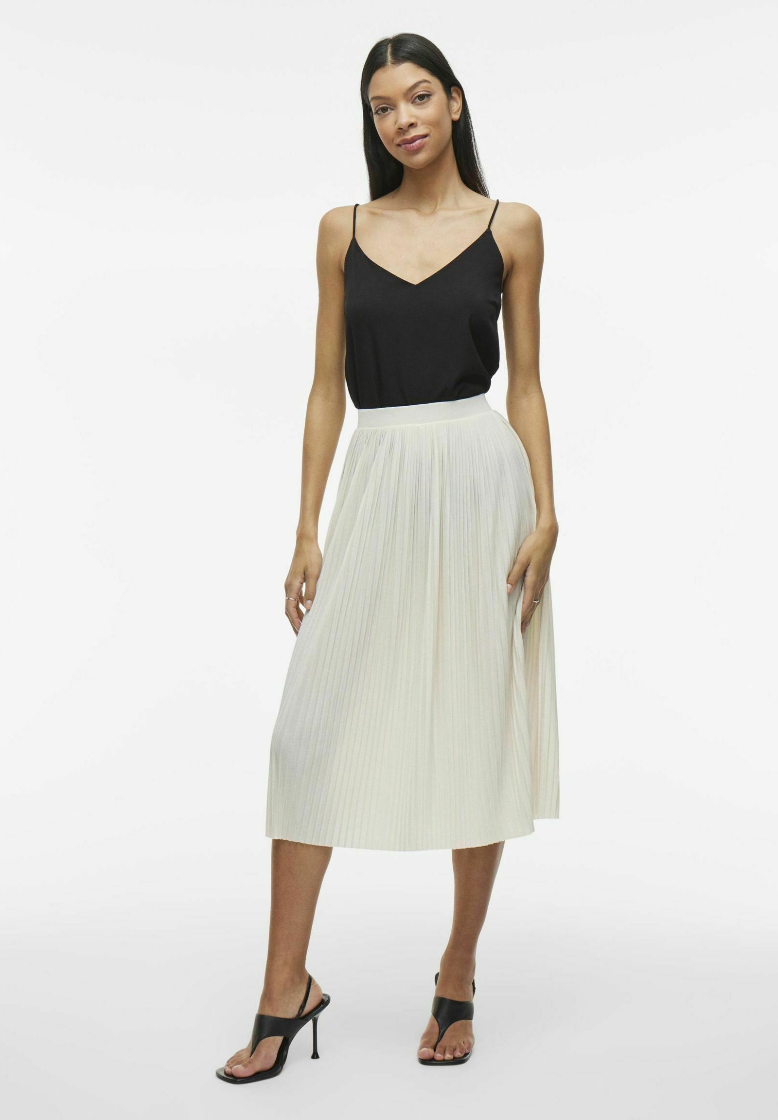 VILA MIDI - A-lijn rok - berkenhout