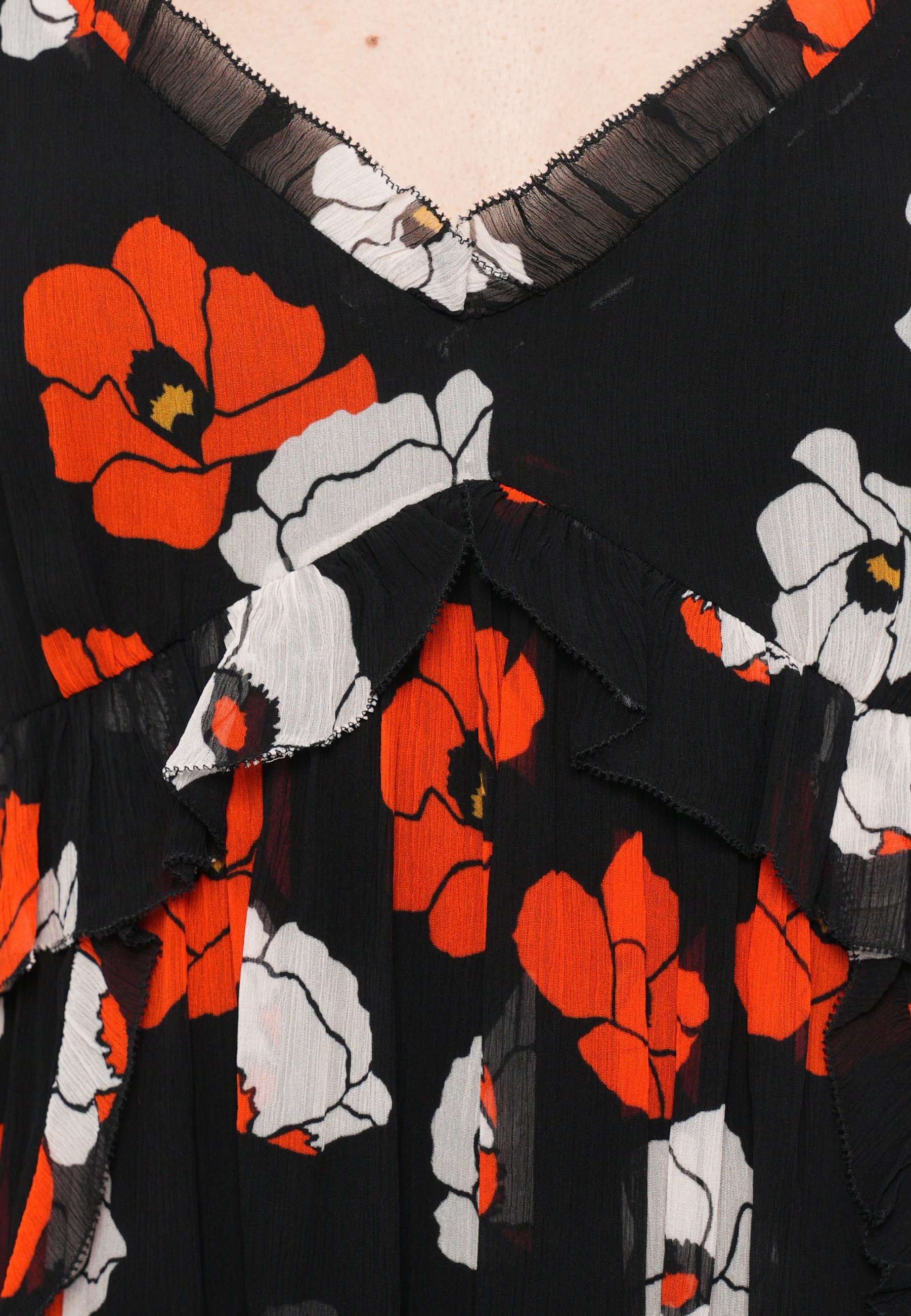 Robe The Kooples - Robe de jour - noir/rouge/blanc cassé