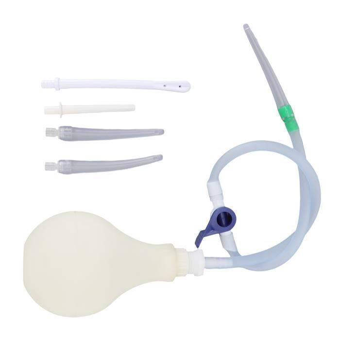 Gel de ducha corporal con pera de enema de 320 ml, ducha vaginal de silicona de gran capacidad con cabezal flexible y curvado para la higiene íntima.
