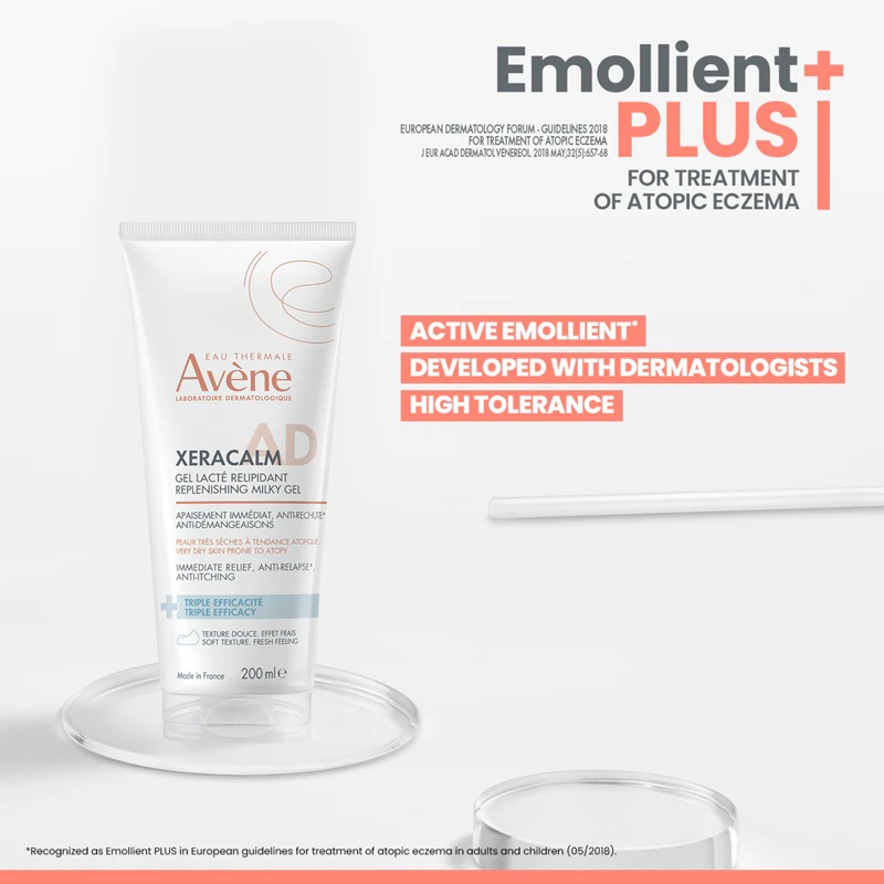 Avène XeraCalm AD Replenishing Milky Gel крема за обнављање липида за суву и атопију кожу