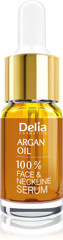 Sérum facial profissional Delia Cosmetics com óleo de argan, regenerador e rejuvenescedor intensivo para rosto, pescoço e colo.