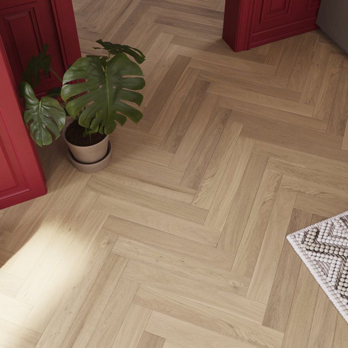 SogesHome Parquet contrecollé moderne à chevrons en chêne naturel,14mm,boîte de 36 lames,1,94 m²,14/3X90X600mm,chêne